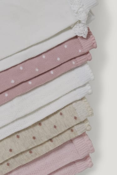 Bébé filles - Lot de 5 paires - chaussettes pour bébé - blanc pur