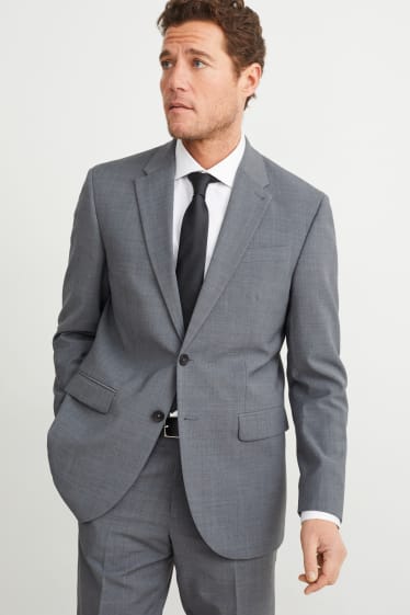 Hommes - Veste de costume - regular fit - Flex - laine vierge mélangée - LYCRA® - gris