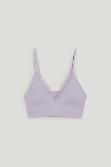 Femei - Bralette - vătuit - fără cusături - LYCRA® - liliac