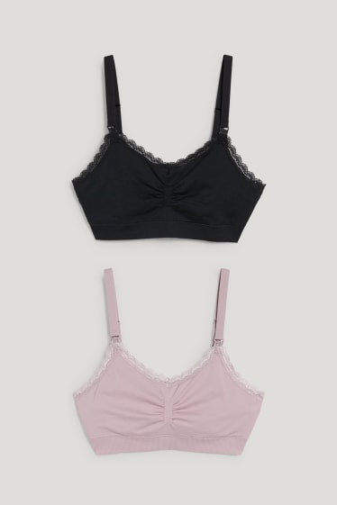 Damen - Multipack 2er - Still-BH - LYCRA® - schwarz / rosa