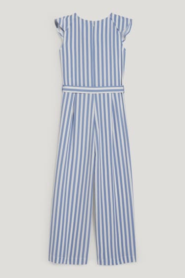 Kids Girls - Jumpsuit - gestreept - blauw / wit