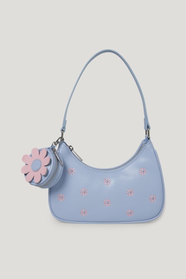 Clockhouse femme - CLOCKHOUSE - ensemble - petit sac à bandoulière et portemonnaie - bleu clair