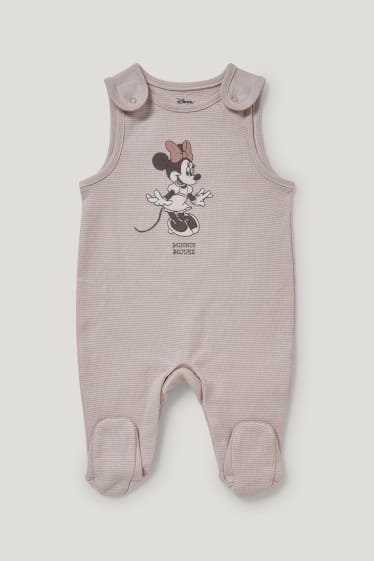 Baby Girls - Minnie Mouse - set salopetă - 2 piese - bej
