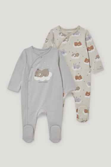 Bébé filles - Lot de 2 - pyjama bébé - gris clair