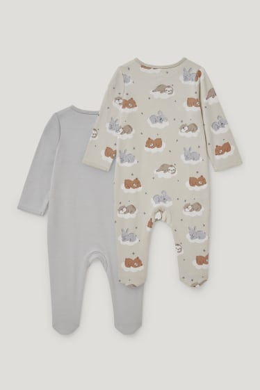 Bébé filles - Lot de 2 - pyjama bébé - gris clair