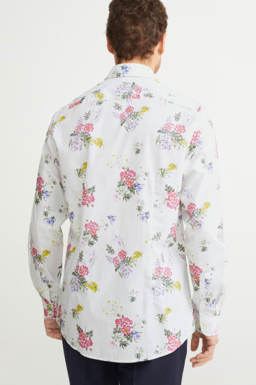 Hommes - Chemise de bureau - slim fit - col cutaway - facile à repasser - blanc