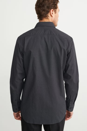 Uomo - Camicia business - regular fit - colletto all'italiana - facile da stirare - nero