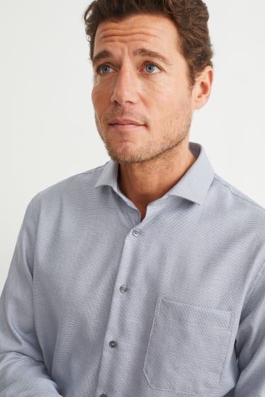 Herren - Businesshemd - Regular Fit - Cutaway - bügelleicht - grau