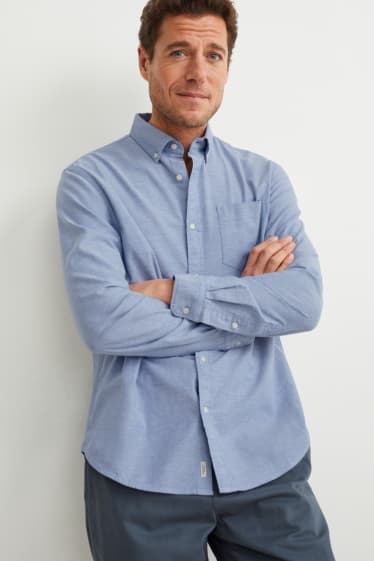 Hombre - Camisa Oxford - regular fit - button down - algodón orgánico - azul claro