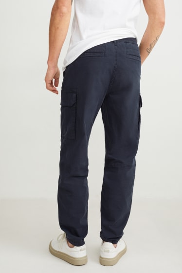 Pánské - Cargo kalhoty - regular fit - tmavomodrá
