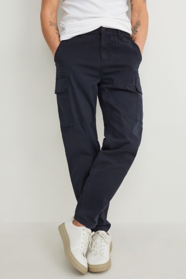 Pánské - Cargo kalhoty - regular fit - tmavomodrá