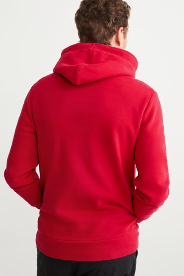 Hommes - Sweat à capuche - rouge foncé