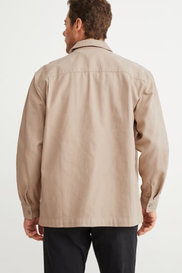 Men - Shirt - regular fit - kent collar - beige