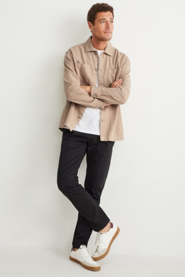 Men - Shirt - regular fit - kent collar - beige