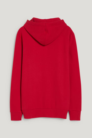 Hommes - Sweat à capuche - rouge foncé