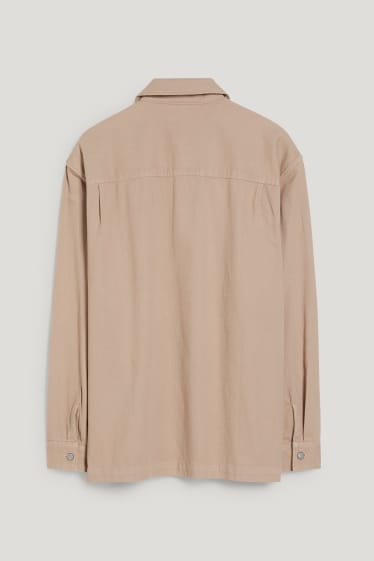 Men - Shirt - regular fit - kent collar - beige