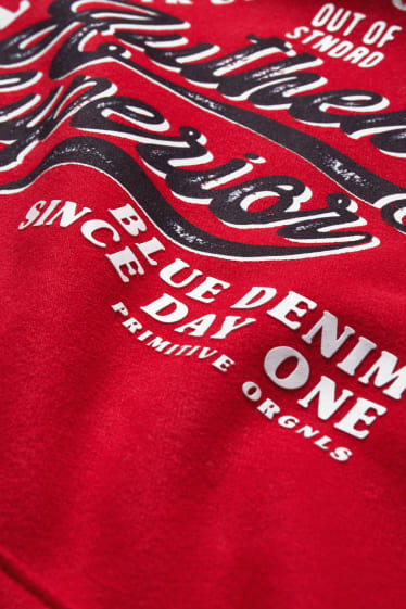 Hommes - Sweat à capuche - rouge foncé