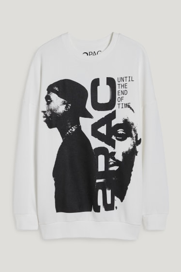 Clockhouse femme - CLOCKHOUSE - sweat - 2Pac - blanc