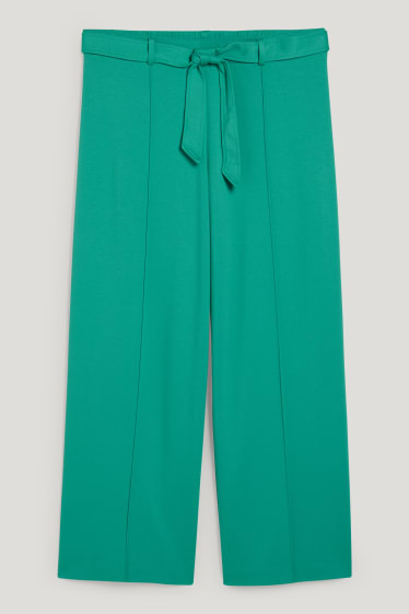 Donna - Pantaloni di jersey - svasati - verde