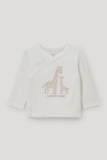 Baby Girls - Newbornoutfit - biokatoen - 2-delig - crème wit