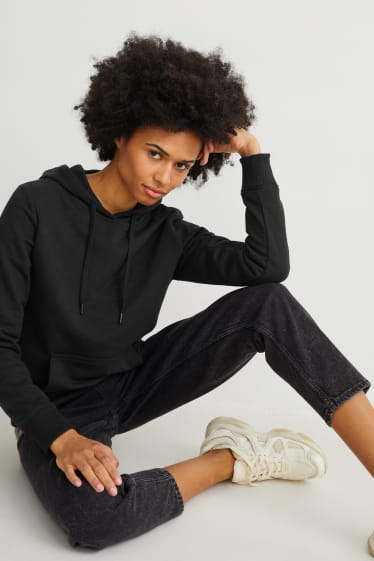 Femmes - Sweat à capuche basique - noir