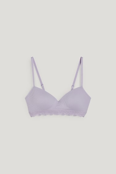 Damen - BH ohne Bügel - DEMI - wattiert - seamless - LYCRA® - hellviolett