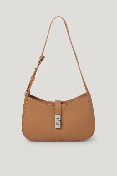 Damen - Schultertasche - Lederimitat - havanna