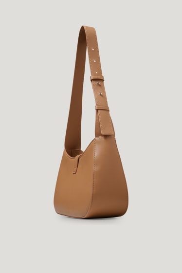 Damen - Schultertasche - Lederimitat - havanna