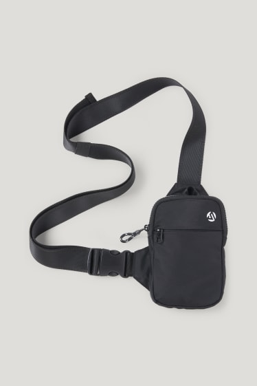 Small sports bag with shoulder strap - black