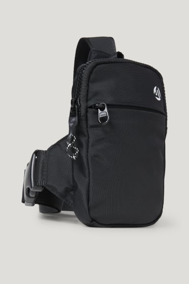 Small sports bag with shoulder strap - black