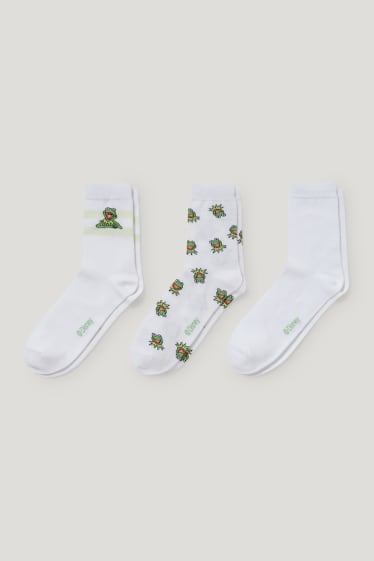 Dames - Set van 3 paar - sokken - Kermit de Kikker - wit