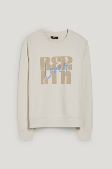 Damen - Sweatshirt - mit recyceltem Polyester - cremeweiß