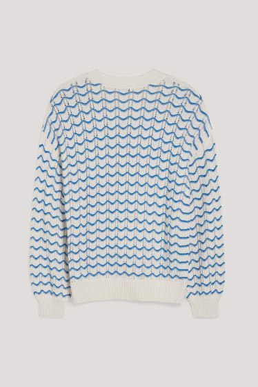 Femmes - Pullover - à rayures - blanc crème