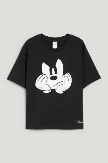 Dívčí - Mickey Mouse - tričko s krátkým rukávem - černá