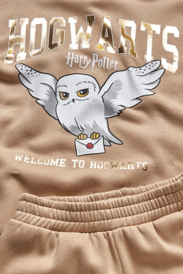 Bambine: - Harry Potter - set - felpa con cappuccio e pantaloni sportivi - 2 pezzi - beige