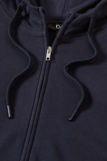 Femmes - Sweat zippé à capuche basique - bleu foncé