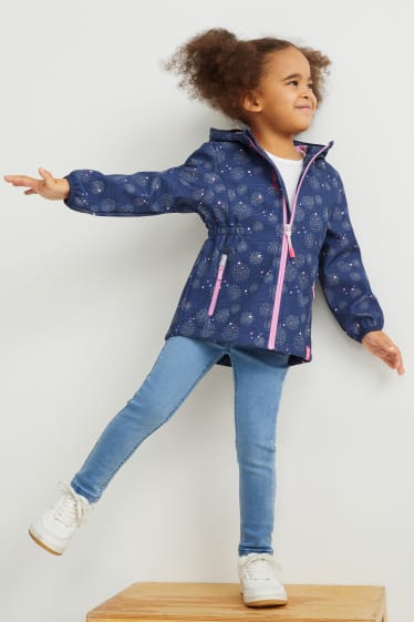 Toddler Girls - Geacă softshell cu glugă - cu model - albastru închis