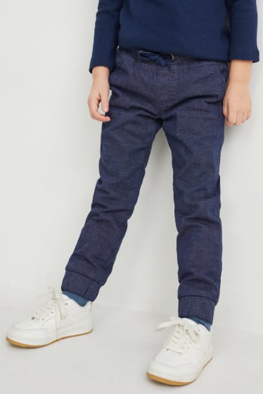 Garçons - Slim jean - jean doublé - bleu foncé