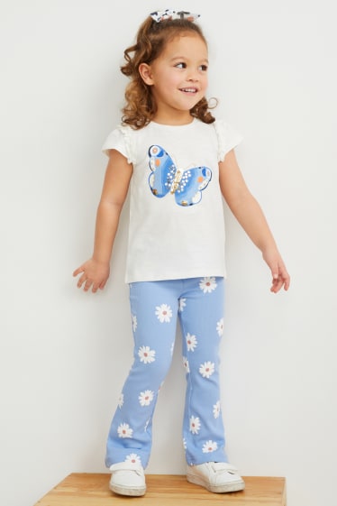 Toddler Girls - Set - T-shirt en scrunchie - 2-delig - crème wit