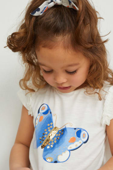 Toddler Girls - Set - T-shirt en scrunchie - 2-delig - crème wit