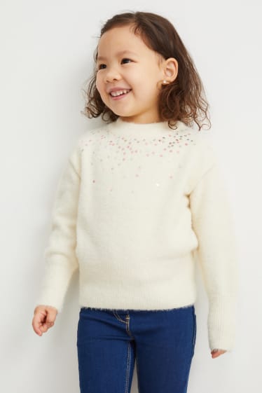 Toddler Girls - Maglione - effetto brillante - crema