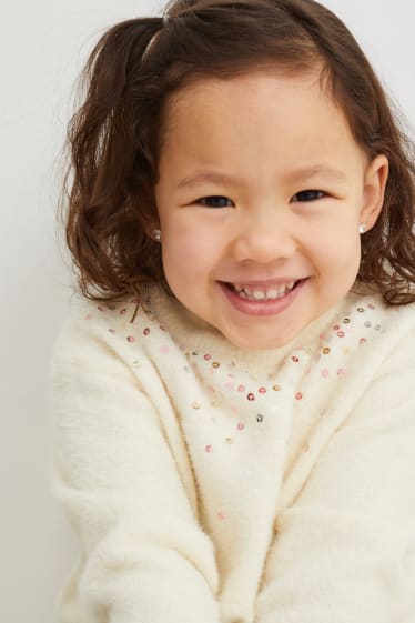 Toddler Girls - Maglione - effetto brillante - crema