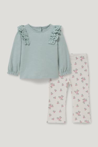Miminka holky - Outfit pro miminka - 2dílný - mátově zelená
