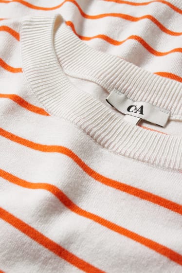 Mujer - Jersey - de rayas - blanco / naranja