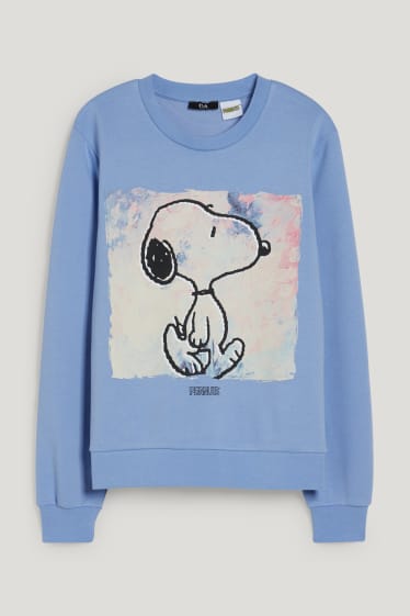 Damen - Sweatshirt - Snoopy - hellblau