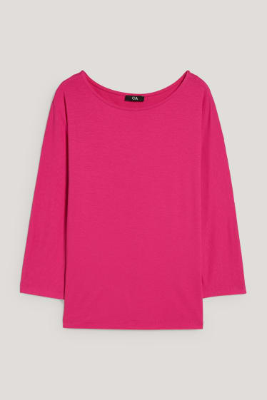 Donna - Maglia a maniche lunghe basic - fucsia