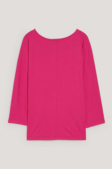 Donna - Maglia a maniche lunghe basic - fucsia