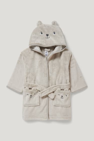 Bébé filles - Peignoir à capuche pour bébé - gris clair