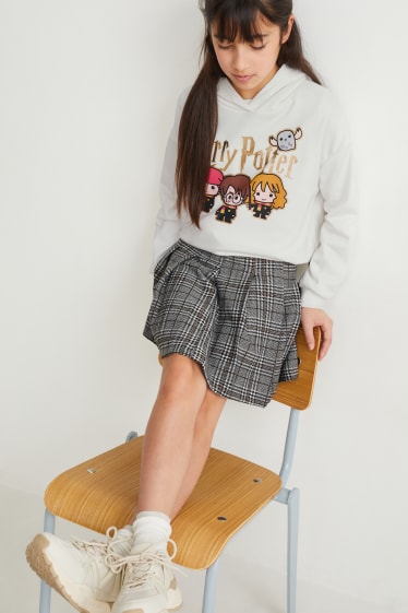 Kids Girls - Harry Potter - set - hoodie en rok - 2-delig - wit / grijs