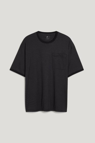 Uomo XL - T-shirt  - a righe - grigio scuro